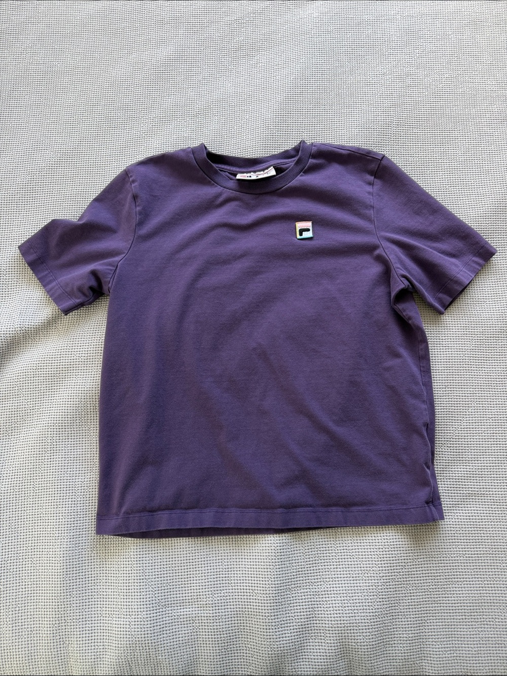 Fila Purple Short Sleeve Crewneck Tee with Logo Patch